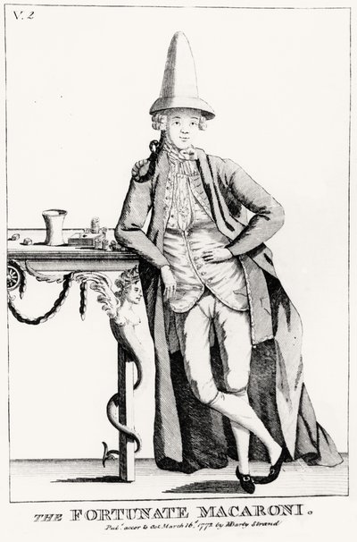 Der Glückliche Macaroni, veröffentlicht von N. Dandy, 16. März 1772 von English School